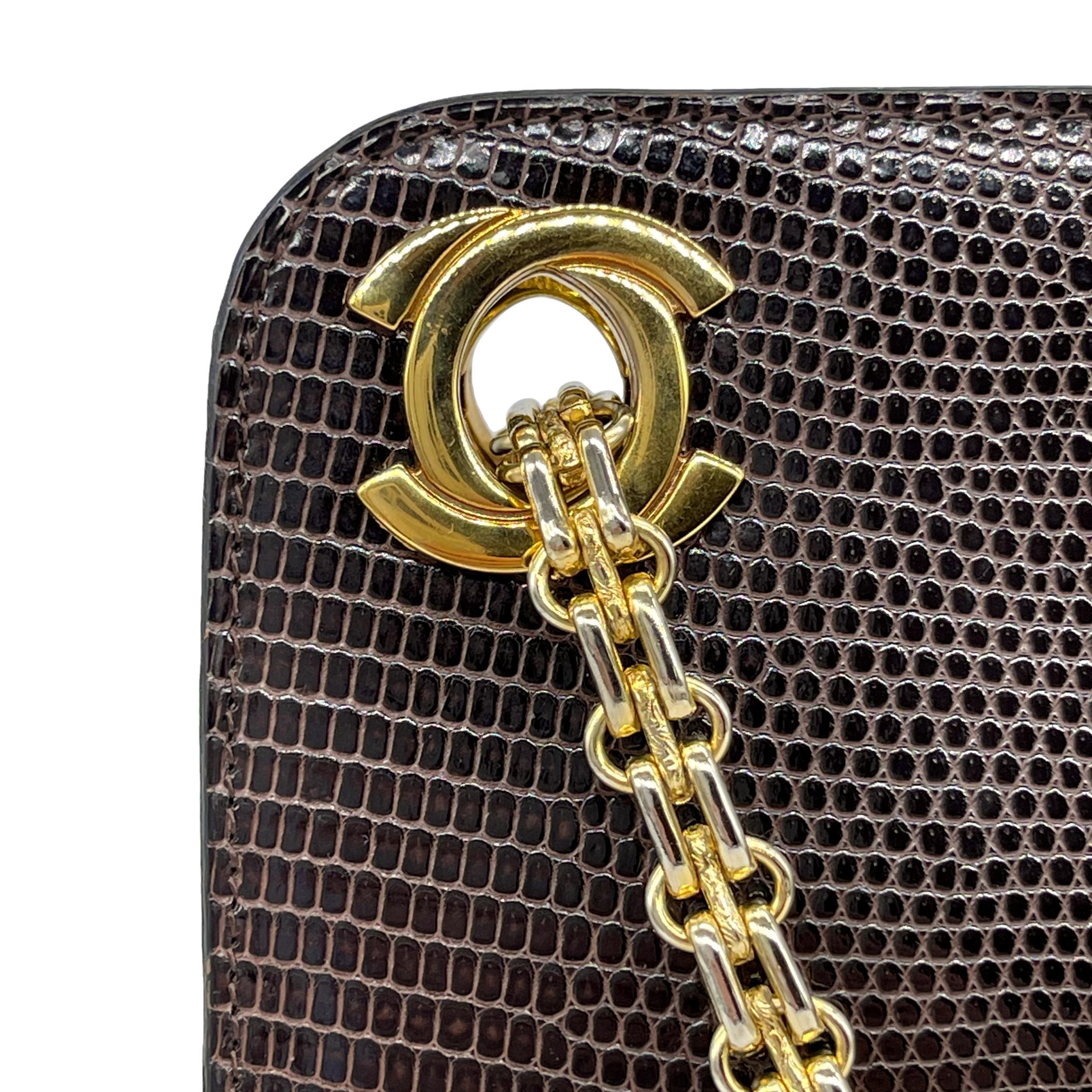Chanel Vintage Lizard CC Bijoux Chain Shoulder Bag with Gold Hardware, 1980. 8