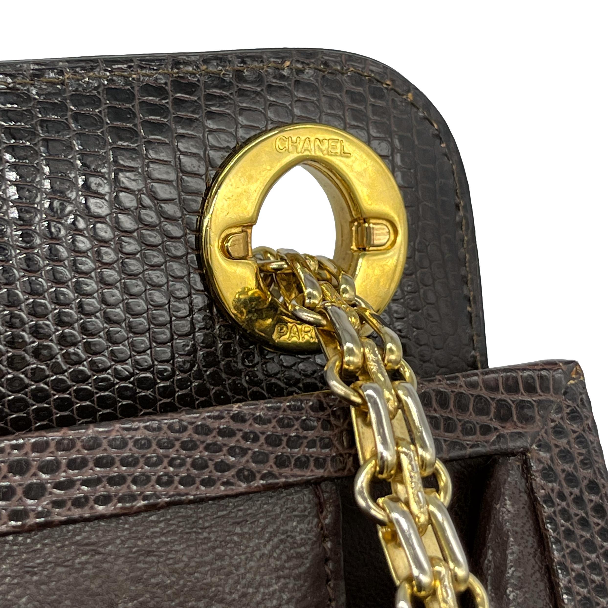 Chanel Vintage Lizard CC Bijoux Chain Shoulder Bag with Gold Hardware, 1980. 10