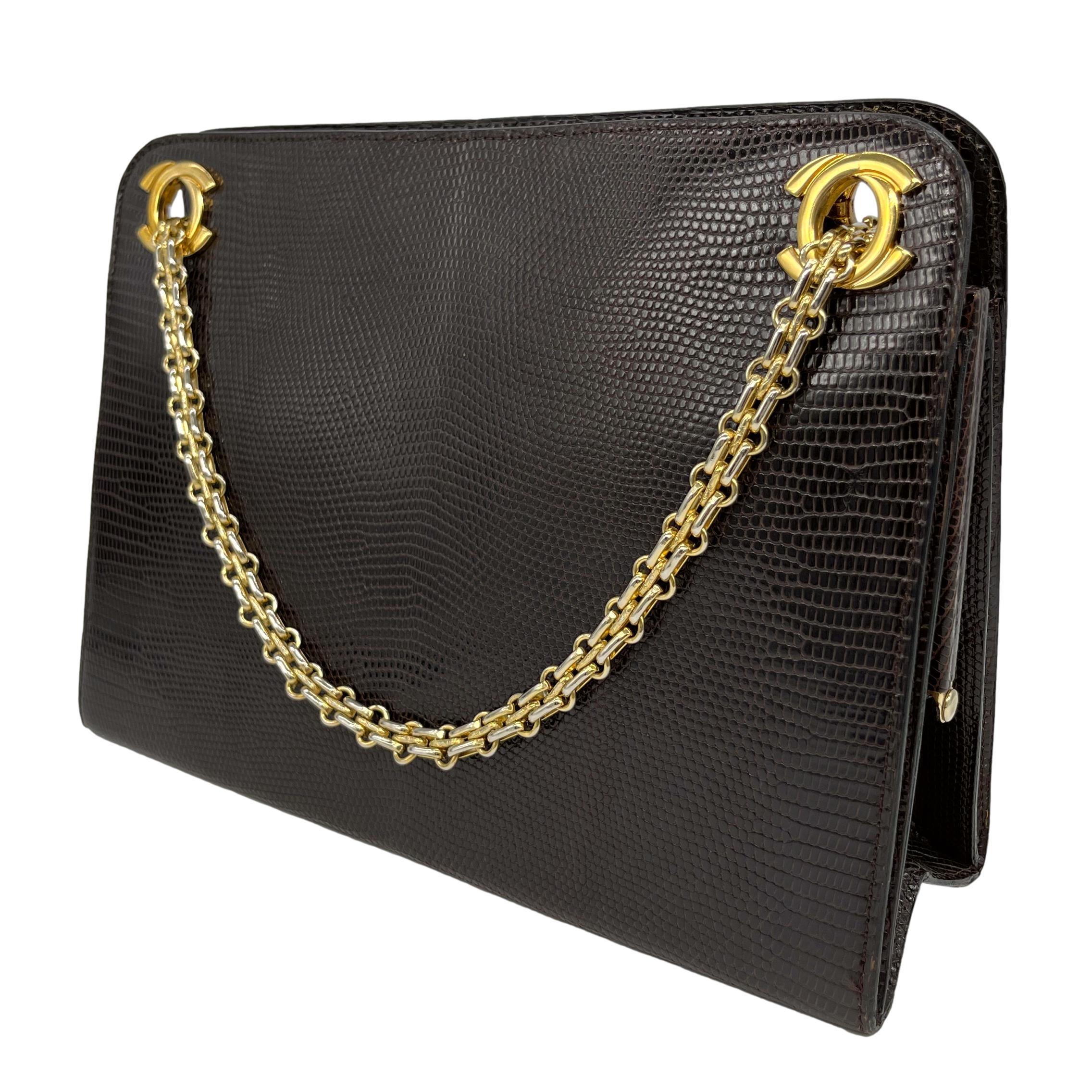 Chanel Vintage Lizard CC Bijoux Chain Shoulder Bag with Gold Hardware, 1980. 1
