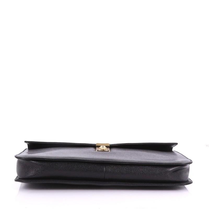 Women's Chanel Vintage Lock Briefcase Caviar Large