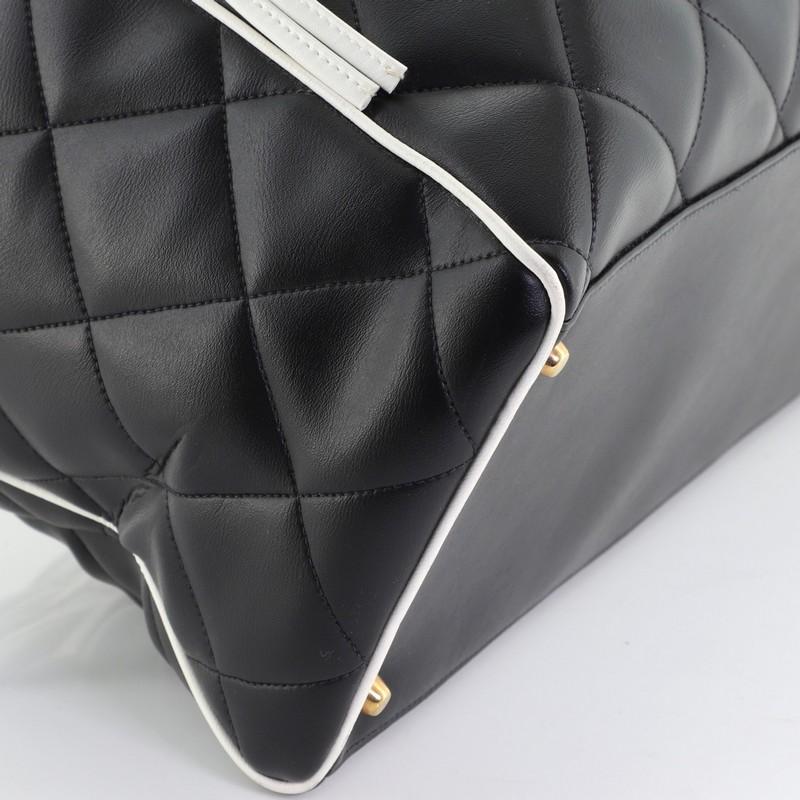 Chanel Vintage Logo Bowler Bag Quilted Lambskin Large 2