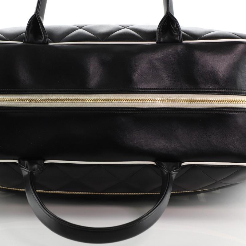 Chanel Vintage Logo Bowler Bag Quilted Lambskin Large In Good Condition In NY, NY