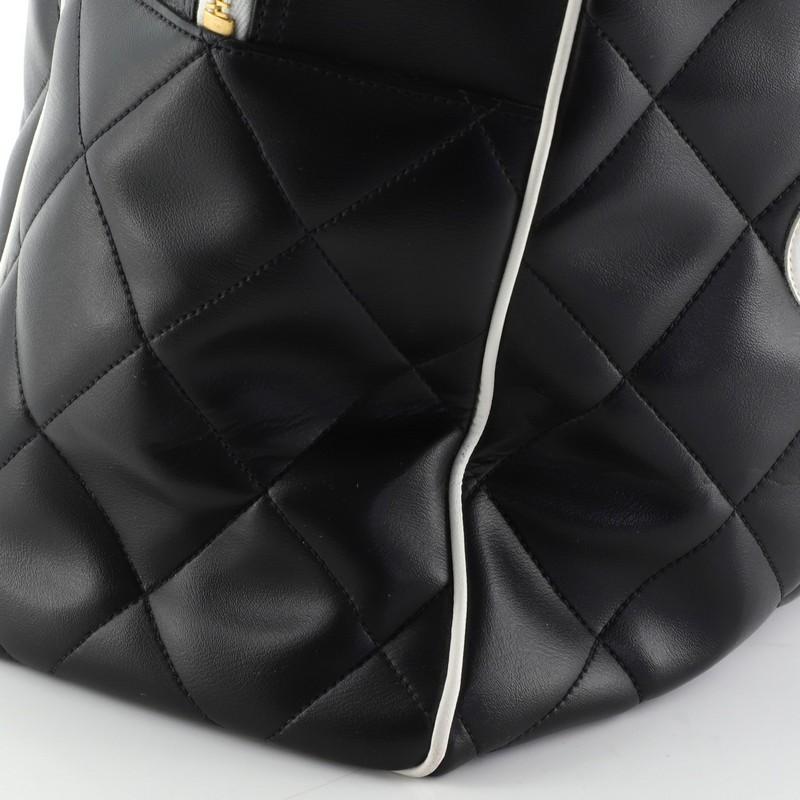 Chanel Vintage Logo Bowler Bag Quilted Lambskin Large 3
