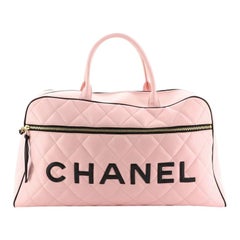 Chanel  Vintage Logo Bowler Bag Quilted Lambskin Large