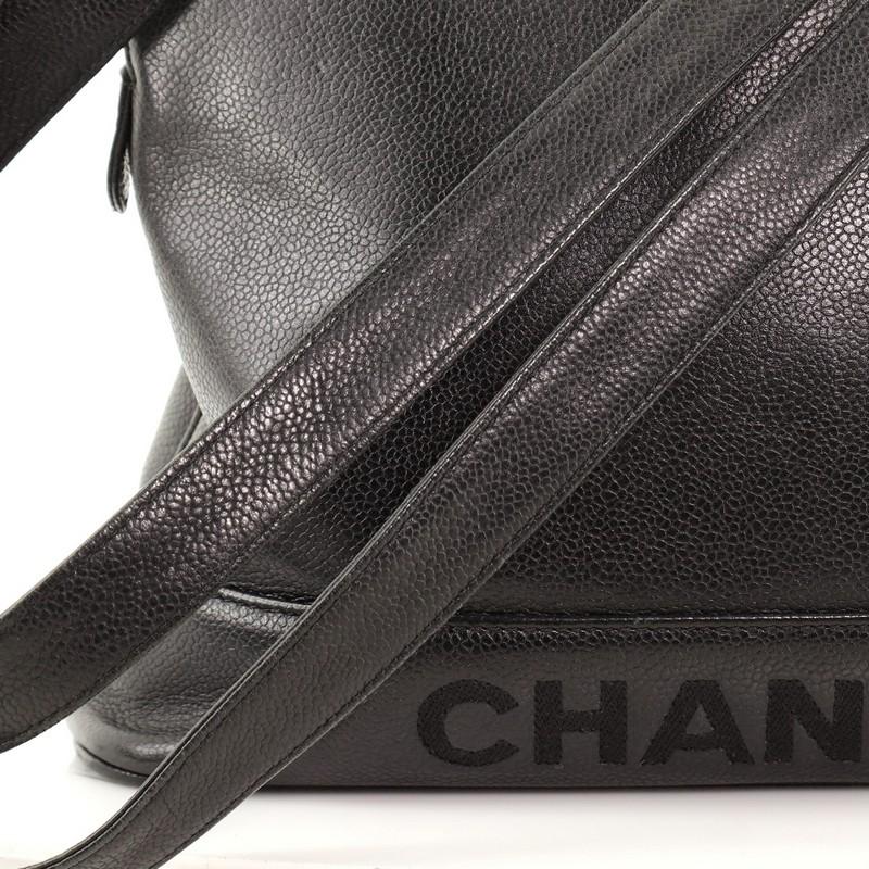 Chanel Vintage Logo Chain Tote Caviar Medium 3
