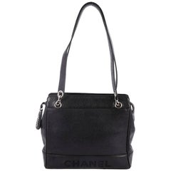 Chanel Vintage Logo Chain Tote Caviar Medium