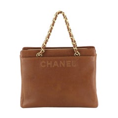 Chanel Vintage Logo Chain Tote Caviar Medium