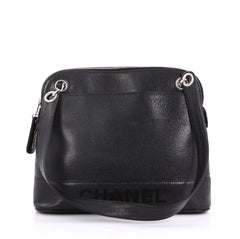Chanel Vintage Logo Chain Tote Caviar Medium