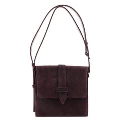 Chanel Vintage Logo Square Flap Bag Suede Mini