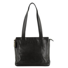 Chanel Vintage Logo Tote Caviar Medium
