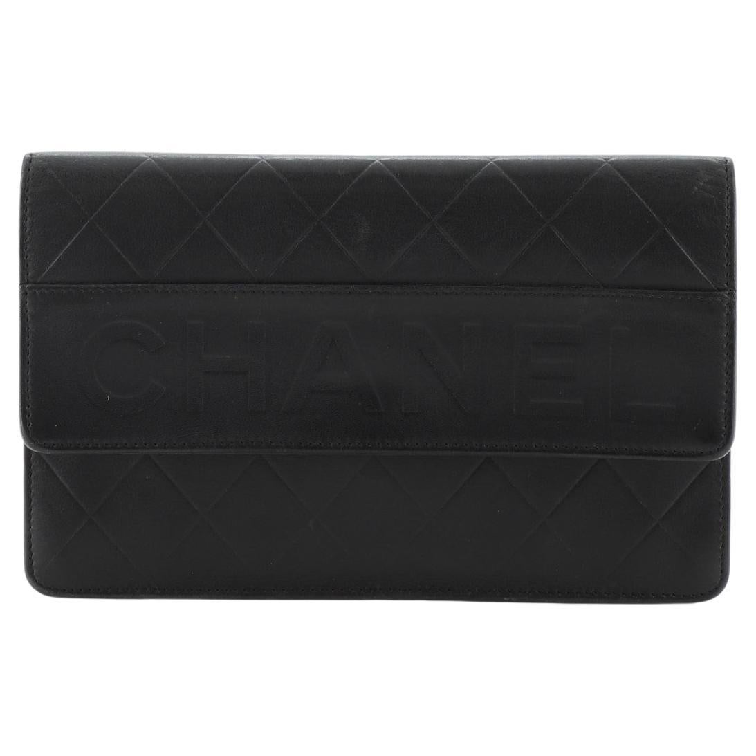 Chanel Vintage Logo Wallet on Chain Quilted Lambskin