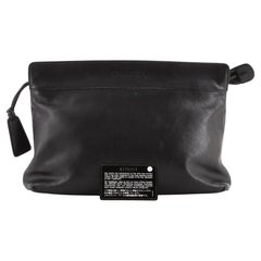 Chanel Vintage Logo Zip Clutch Lambskin Medium Black