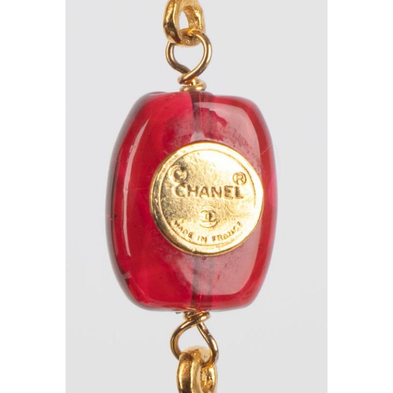 Chanel vintage Long Golden Metal Necklace 6