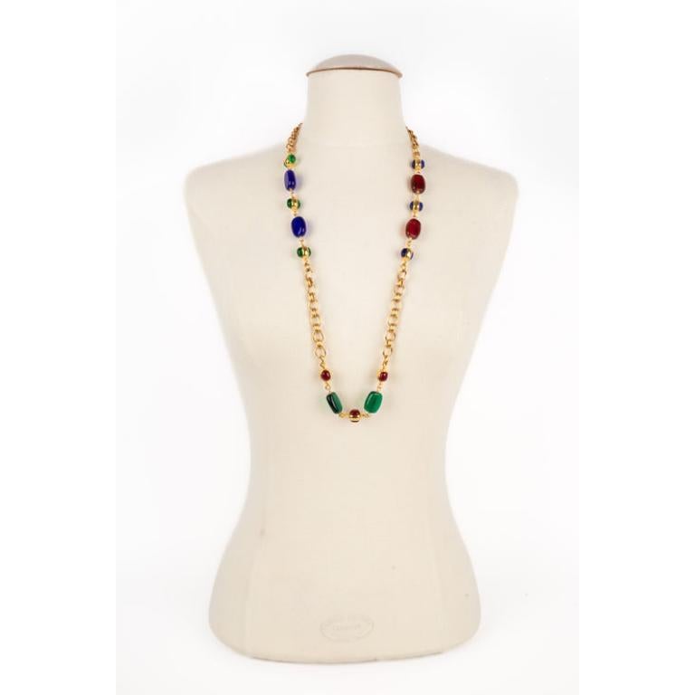 Women's Chanel vintage Long Golden Metal Necklace