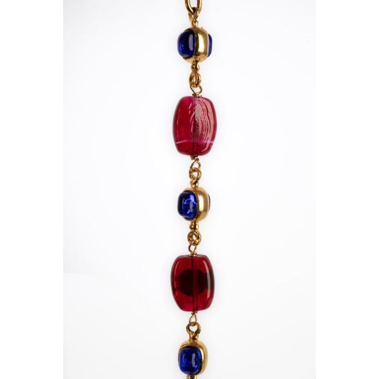 Chanel vintage Long Golden Metal Necklace 2
