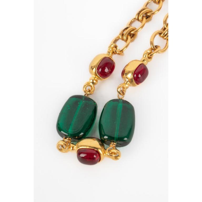 Chanel vintage Long Golden Metal Necklace 3
