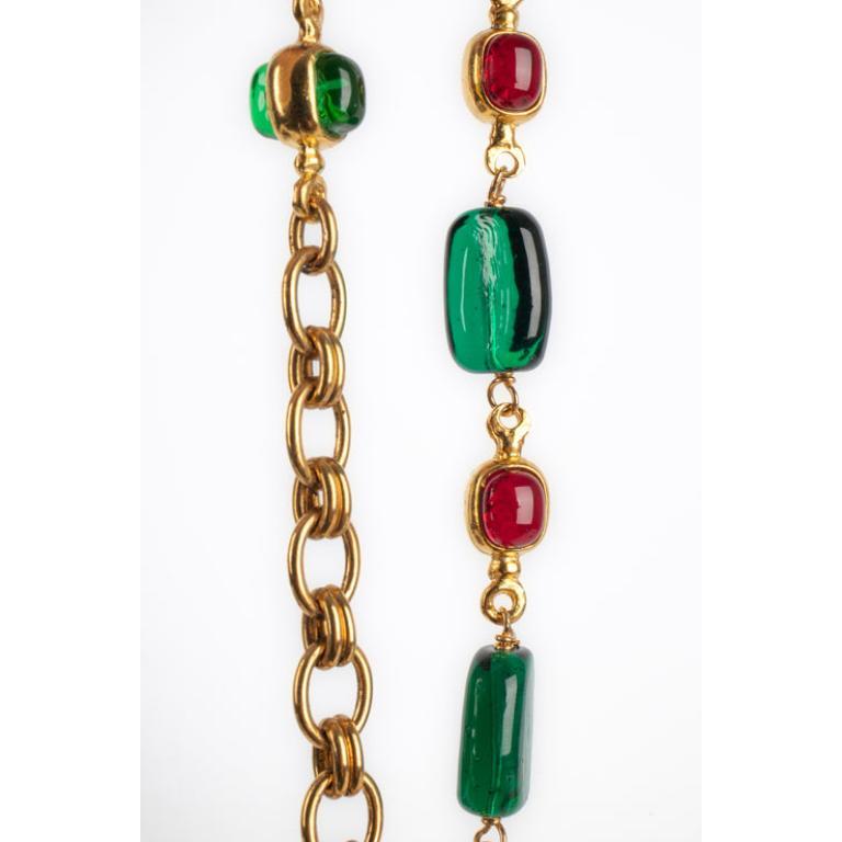 Chanel vintage Long Golden Metal Necklace 4