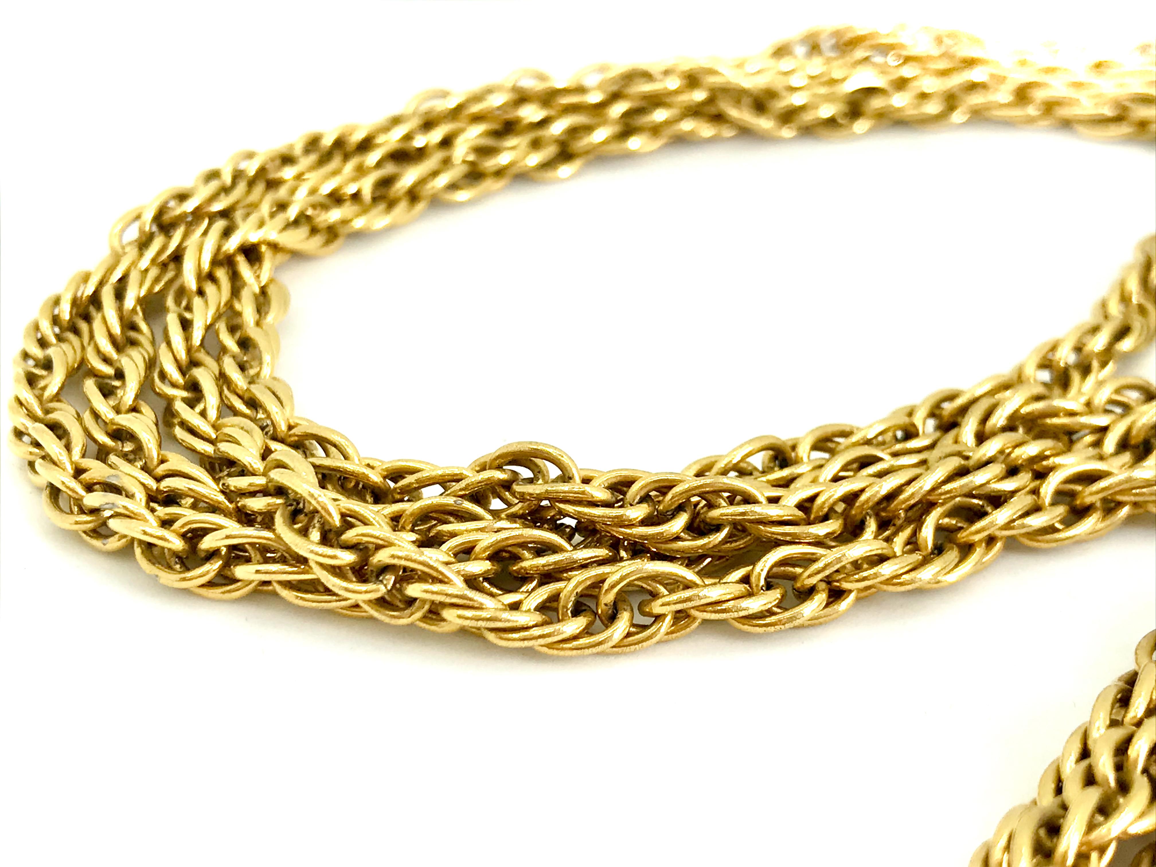 Chanel Vintage Long Magnifying Glass Loupe Gold Plated Pendant Necklace, 1980s  For Sale 8