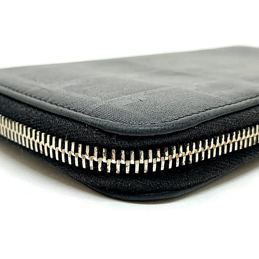 CHANEL Vintage Lange Brieftasche aus schwarzem Leder mit silbernem CC-Druck  im Angebot 2