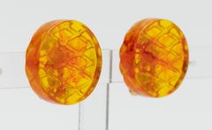Chanel Vintage Lucite Clip Earrings