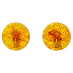 Chanel Vintage Lucite Clip Earrings
