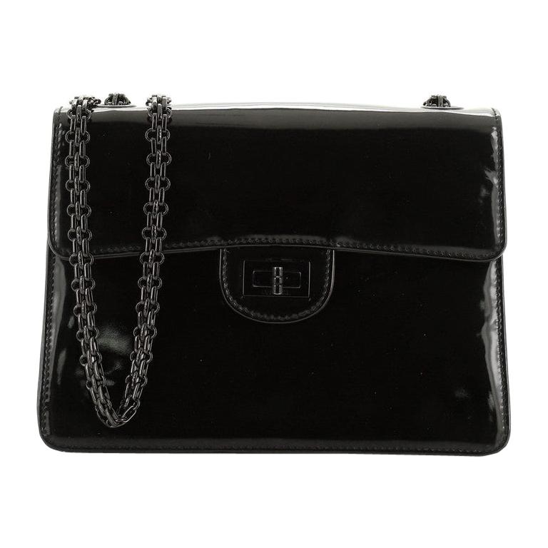 Chanel Vintage Mademoiselle Flap Bag Patent Small 