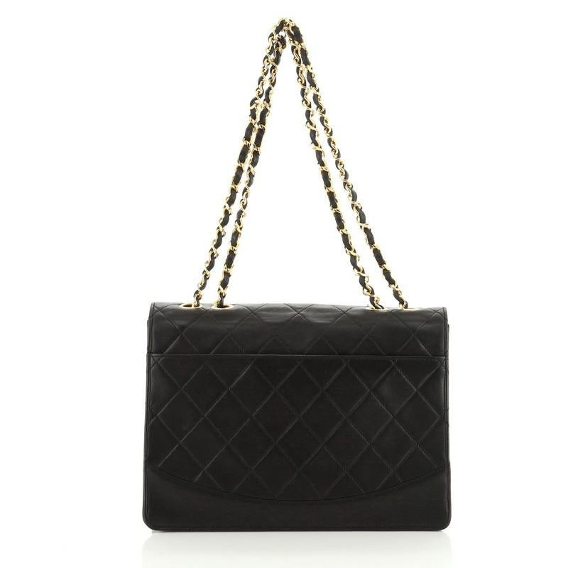 Chanel Vintage Mademoiselle Flap Bag Quilted Lambskin Medium In Good Condition In NY, NY