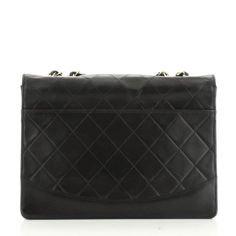 Chanel Vintage Mademoiselle Flap Bag Quilted Lambskin Medium In Fair Condition In NY, NY