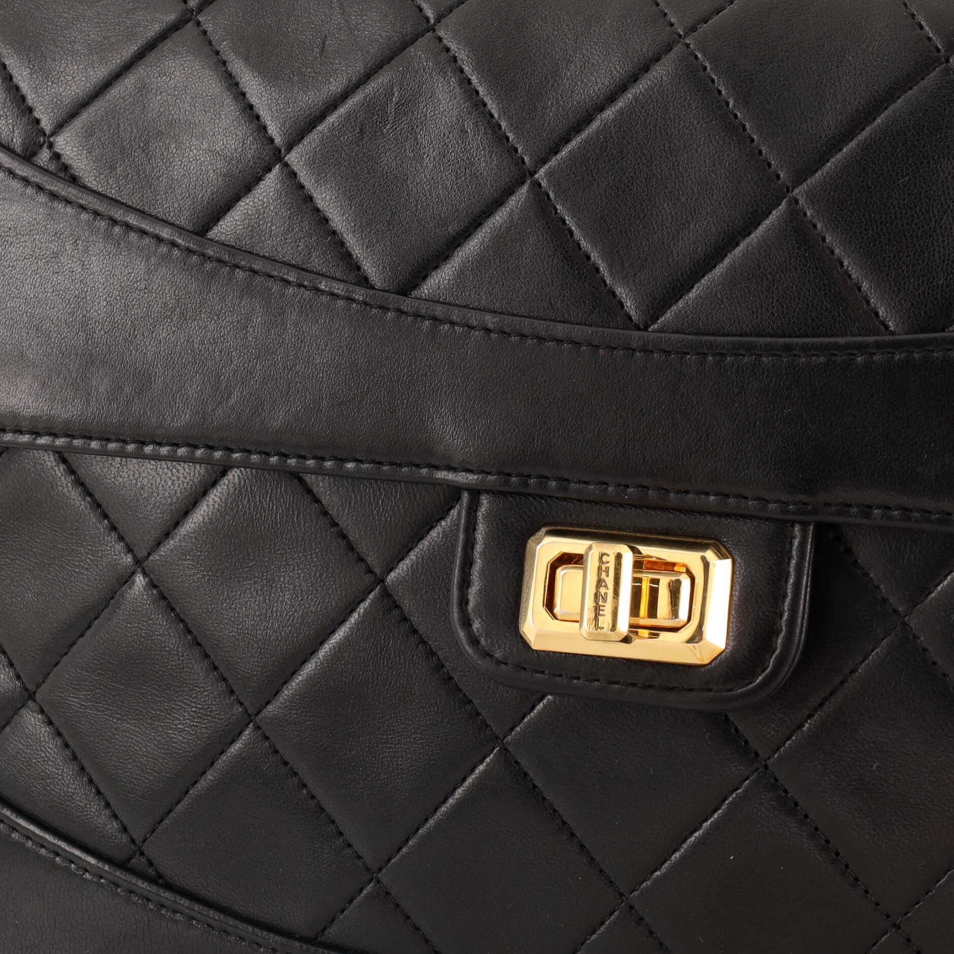 Chanel Vintage Mademoiselle Lock Trapezoid Flap Bag Quilted Lambskin Medium 2
