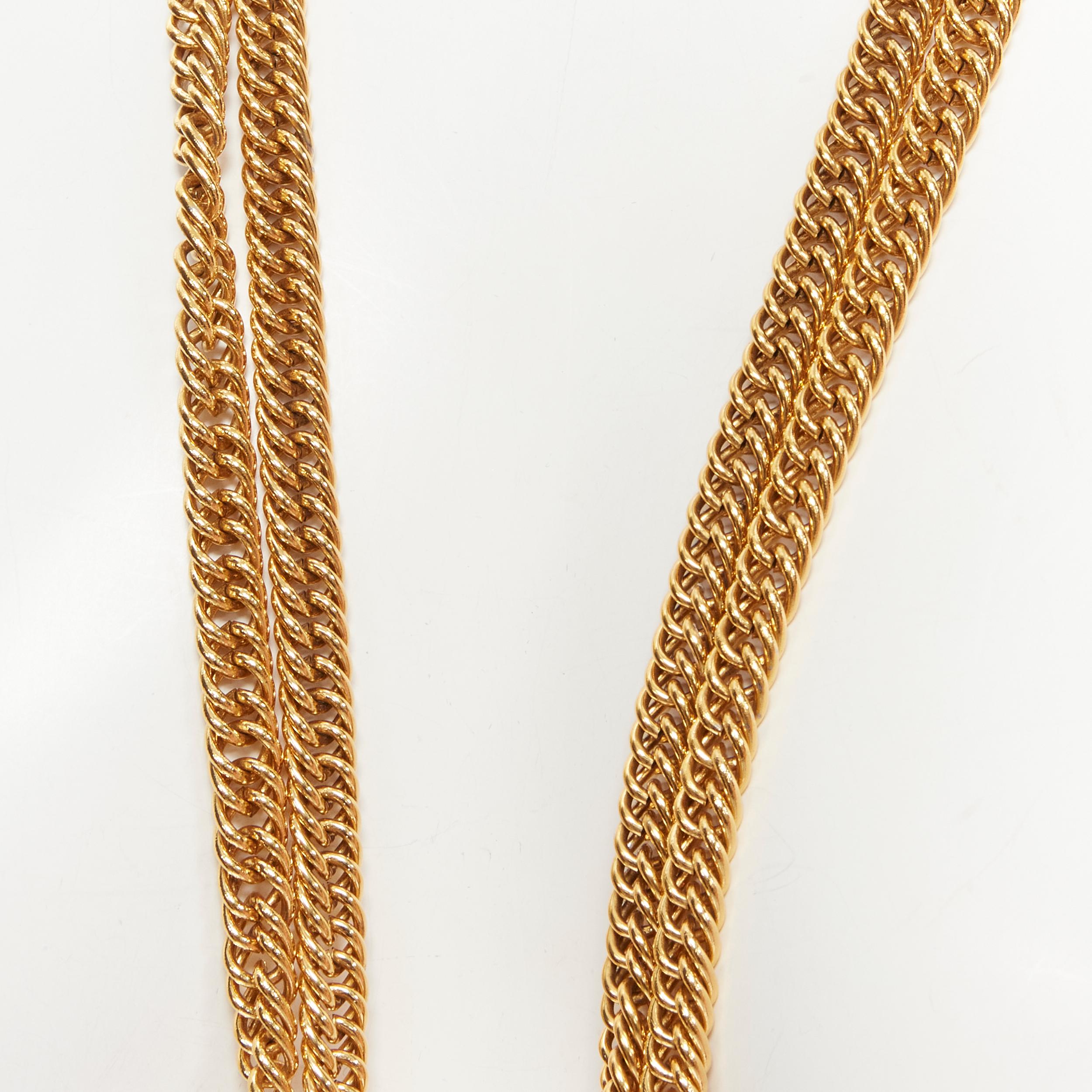 Women's CHANEL Vintage Magnify Looking Glass pendant gold  chunky chain loupe necklace