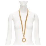 Chanel Vintage Gripoix CC Medallion Necklace - Green, Brass Collar