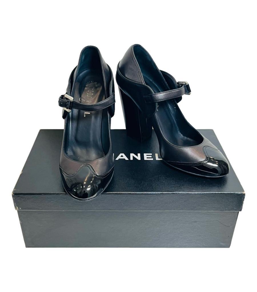 Chanel Vintage Mary Jane Leather Shoes 7