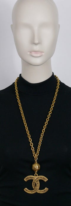 CHANEL Vintage Massive CC Logo Pendant Necklace, 1985