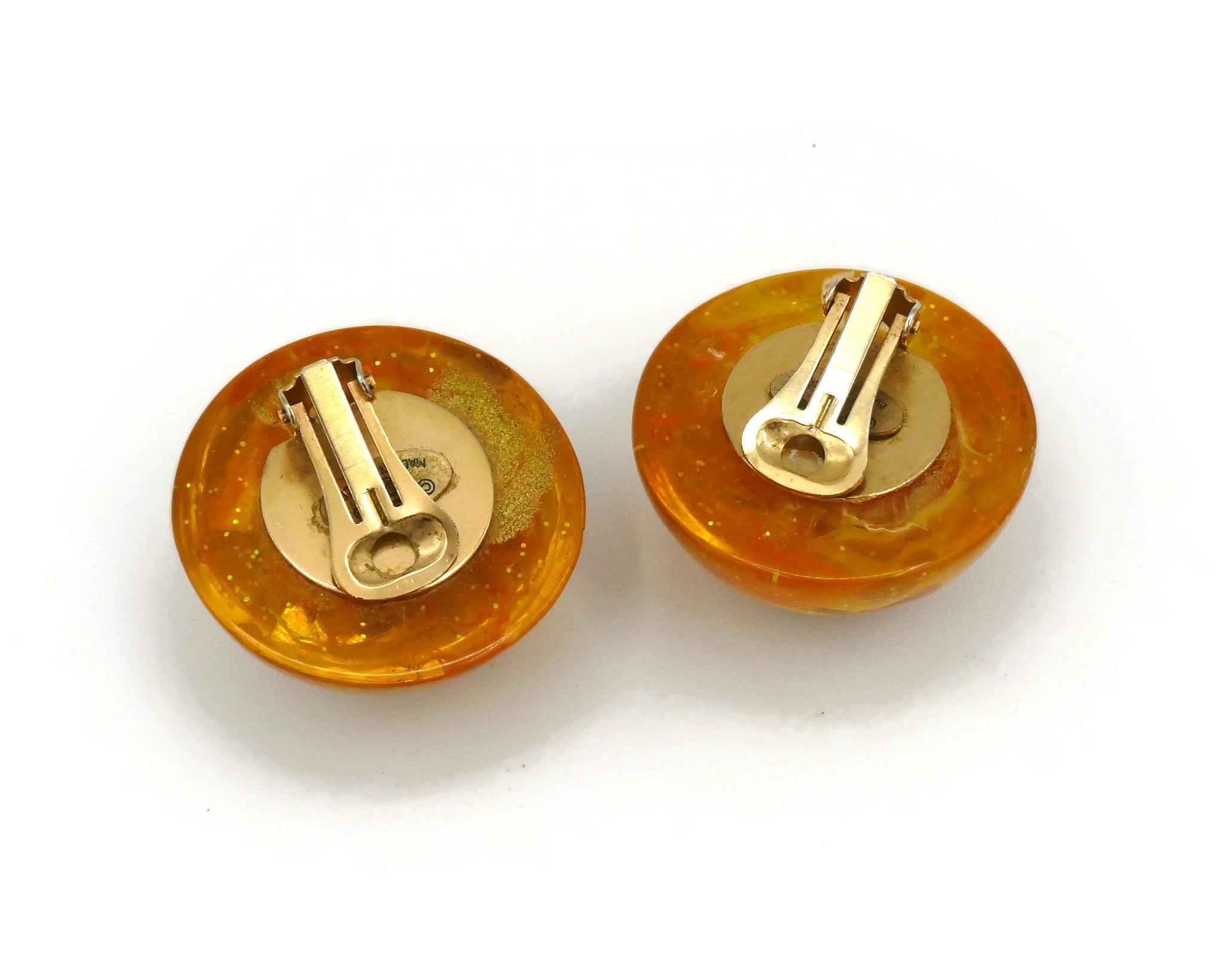 Chanel Vintage Massive Domed Resin CC Clip On Earrings, 1993 For Sale 2