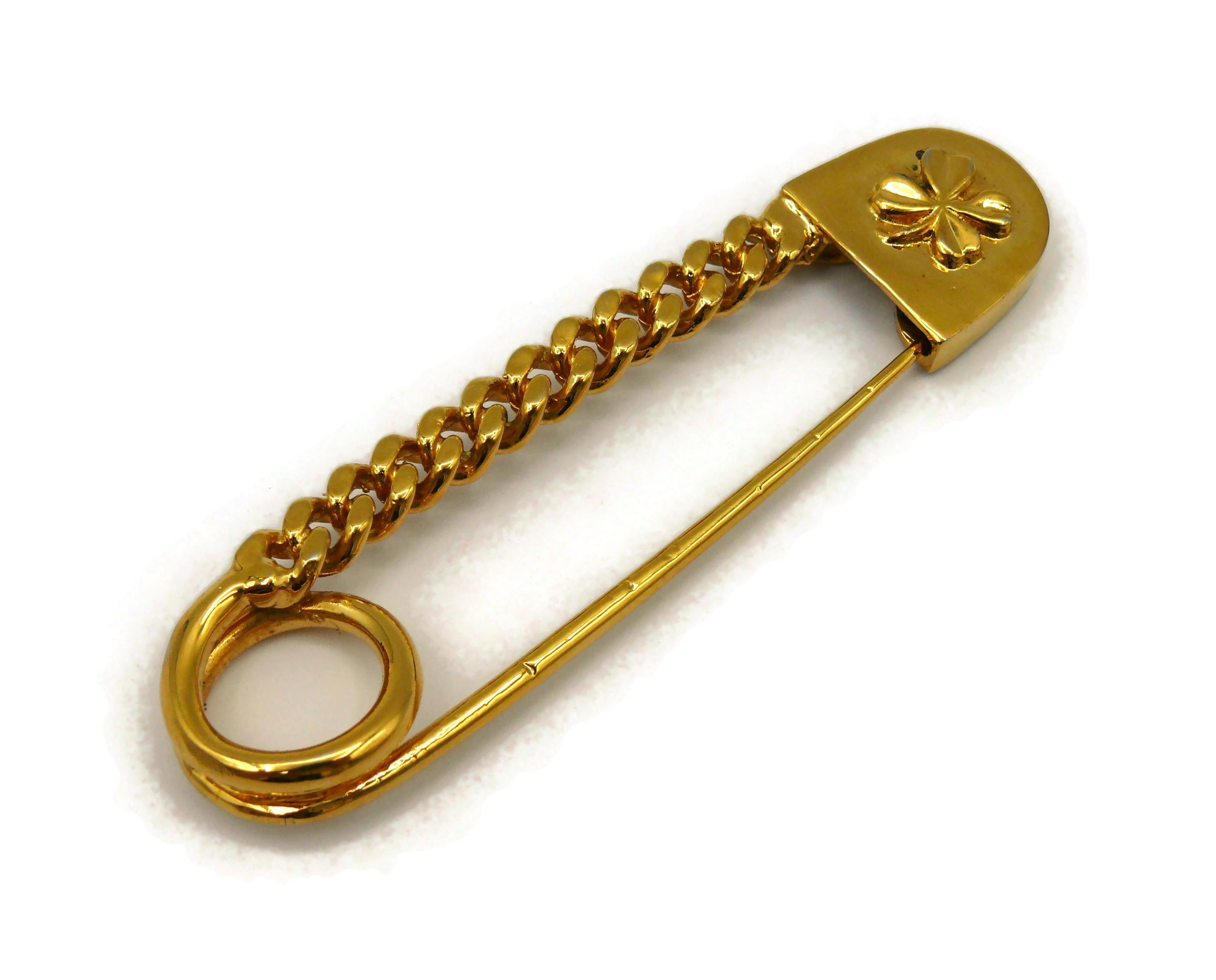 gold safety pin brooch