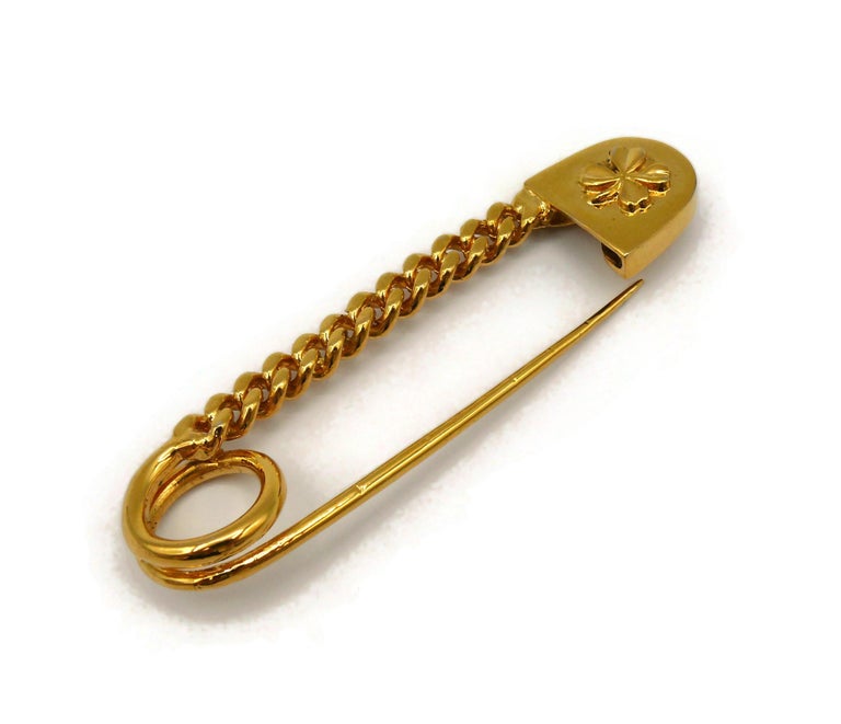 Chanel Silver Tone Safety Pin Brooch