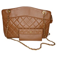 Chanel Used Matelassé Chain Leather Shoulder Bag & Wallet