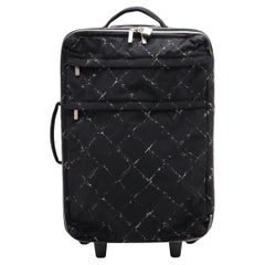 Chanel Vintage Matelasse Reise Line Nylon-Koffer schwarz