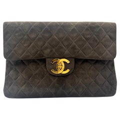 Chanel Vintage Maxi Bolso con Solapa de Ante