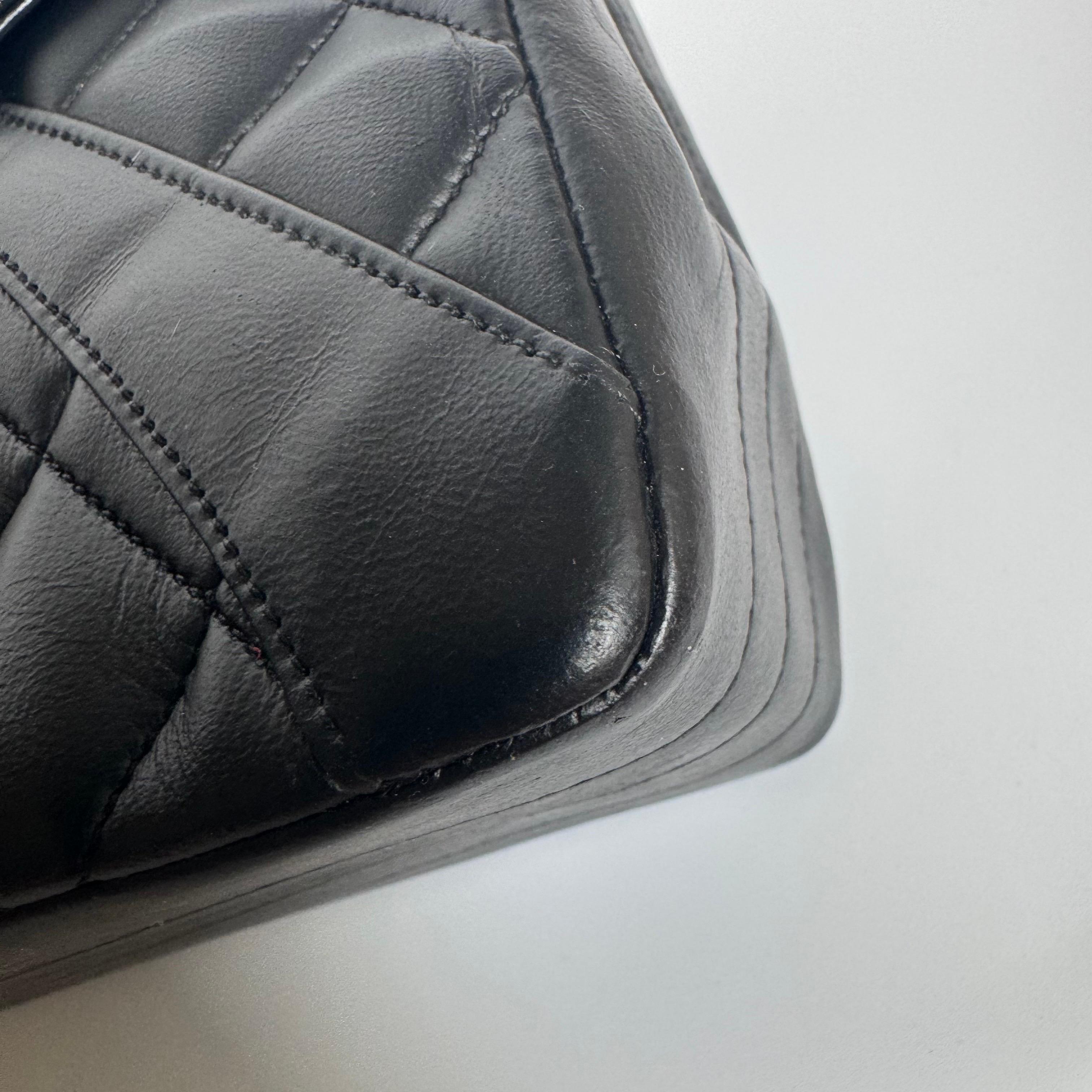 Chanel Vintage Medium Black Quilted Lambskin Paris Limited Single Flap Gold Hard en vente 14