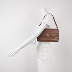 Chanel Vintage Medium Iridescent Brown Caviar Leather Shoulder Bag Gold Hardware