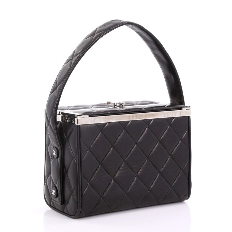 Chanel Vintage Metal Box Bag Quilted Lambskin Mini