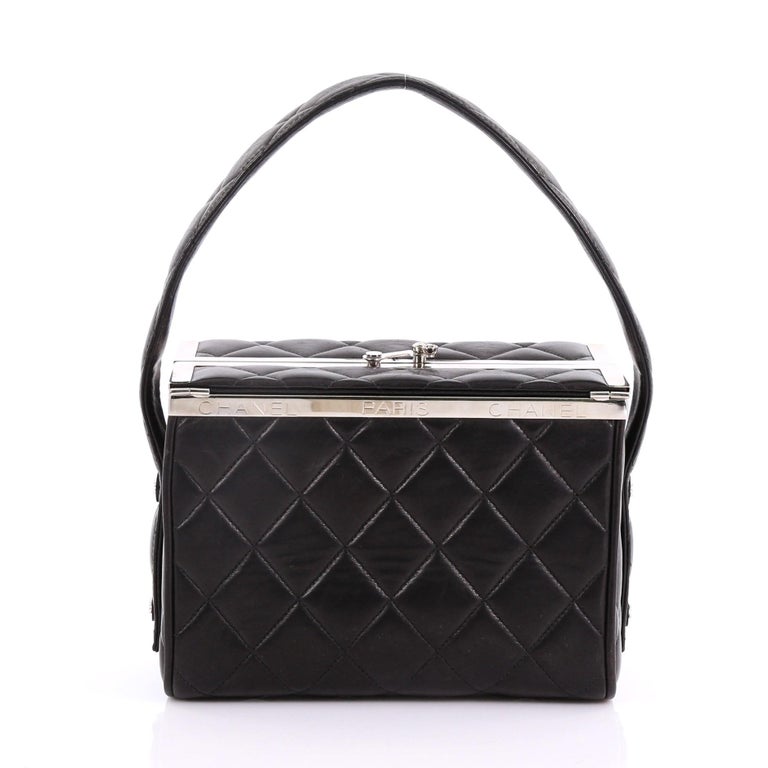 Chanel Vintage Metal Box Bag Quilted Lambskin Mini