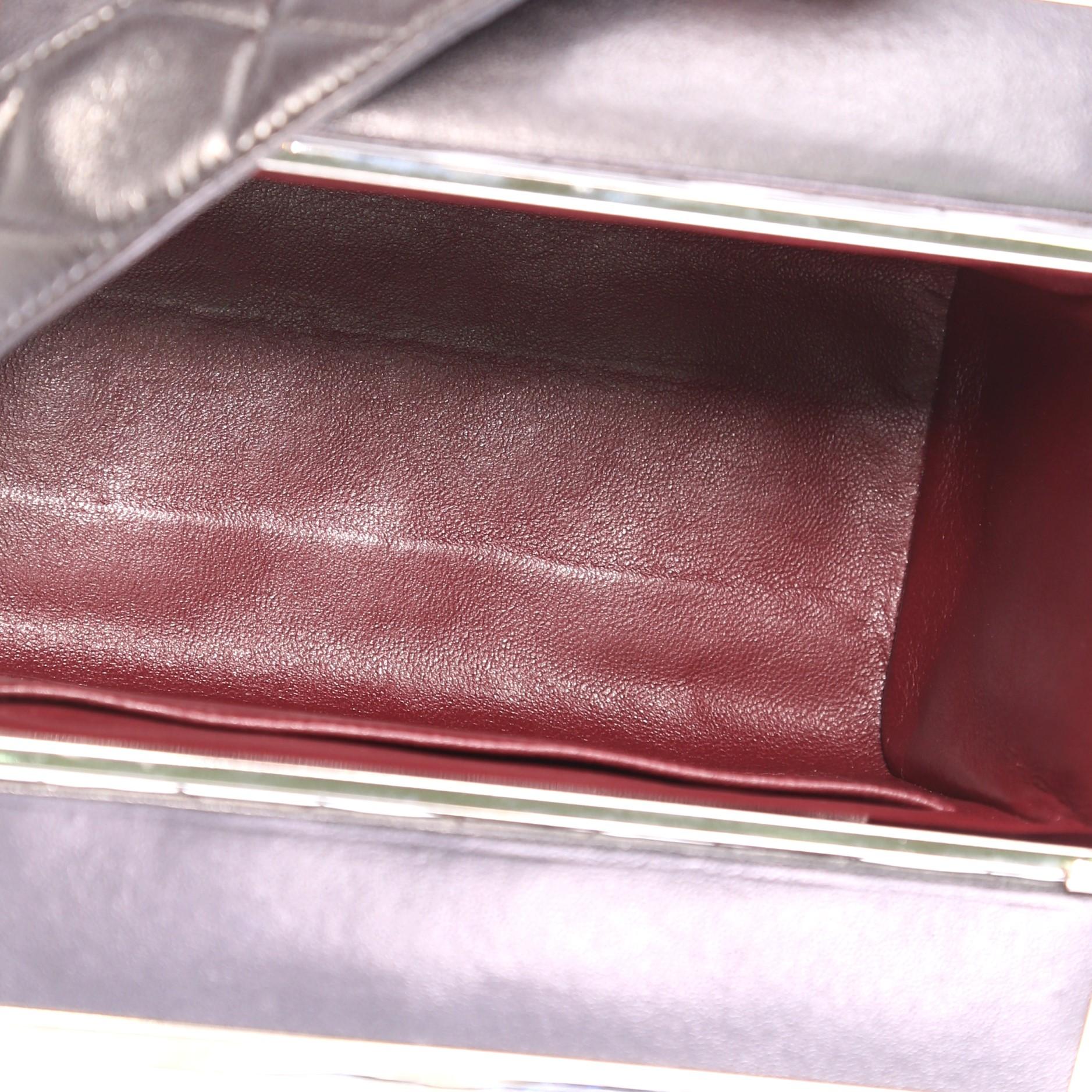 Black Chanel Vintage Metal Box Bag Quilted Lambskin Mini