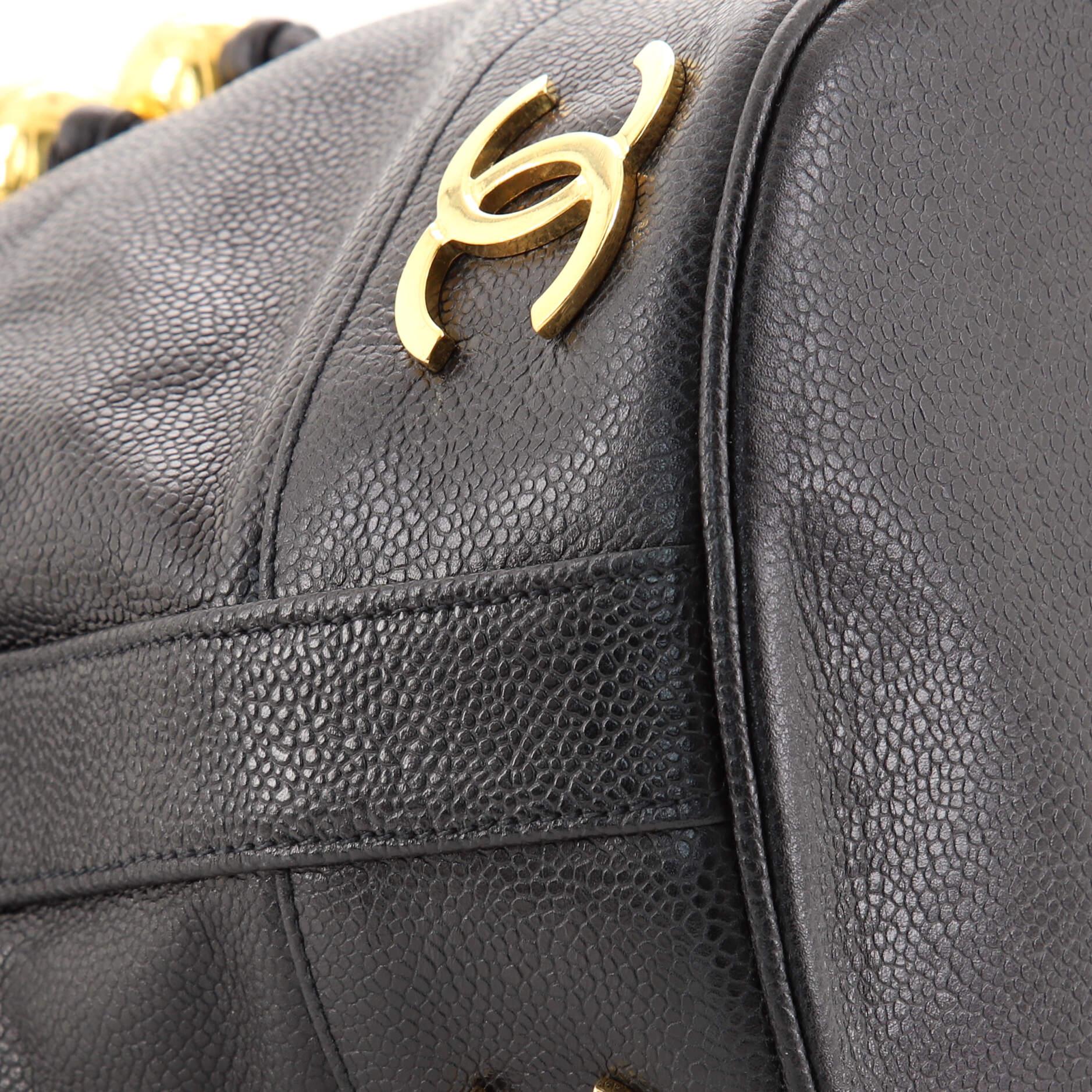 Chanel Vintage Metal CC Drawstring Bucket Bag Caviar Medium 2