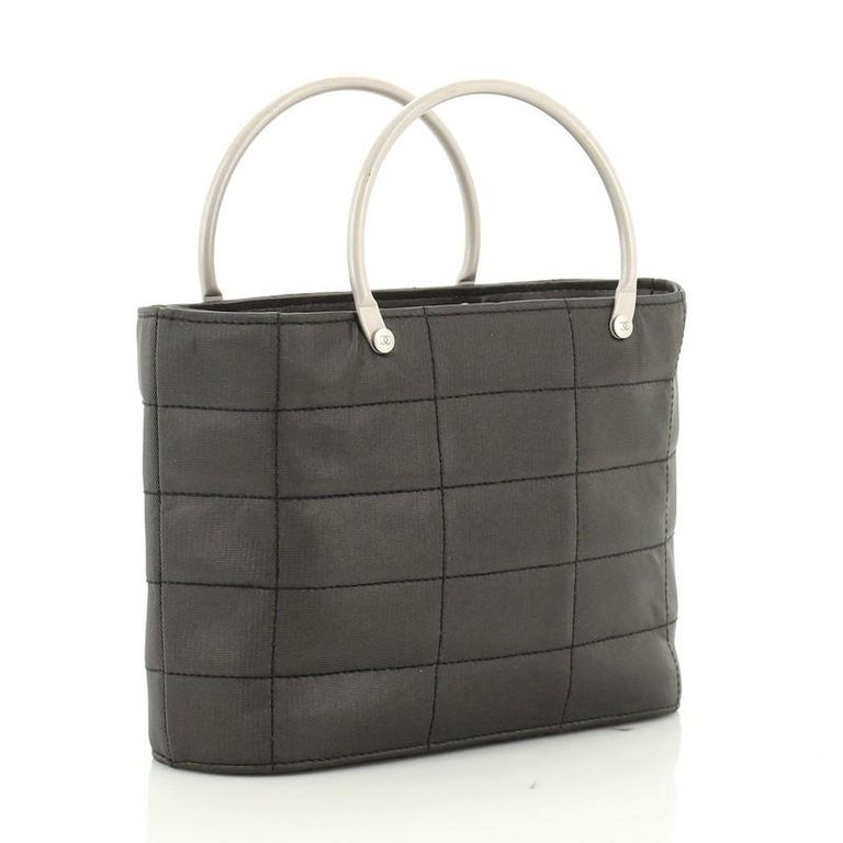 Chanel Vintage Metal Ring Tote Quilted Fabric Mini at 1stDibs