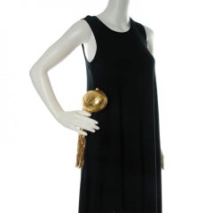 Chanel Vintage Metallic Gold Egg Minauderè Diamond Quilted Red Carpet Clutch