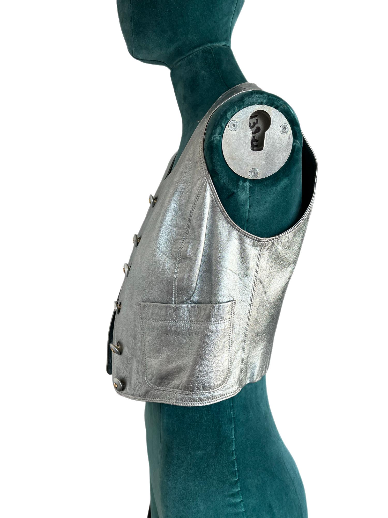chanel leather vest