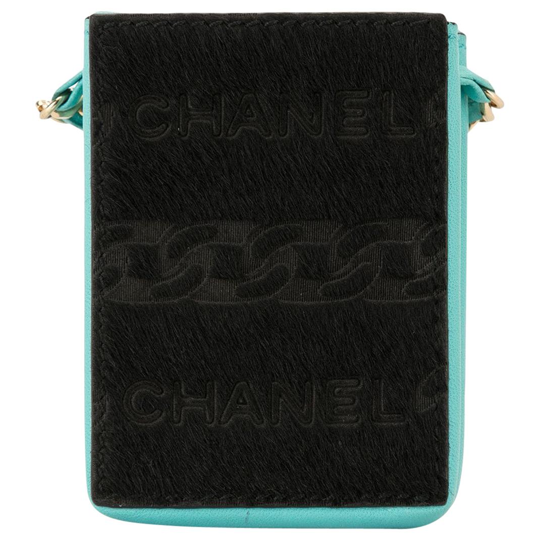 Chanel Vintage Micro Mini Blue Cigarette Necklace Pouch