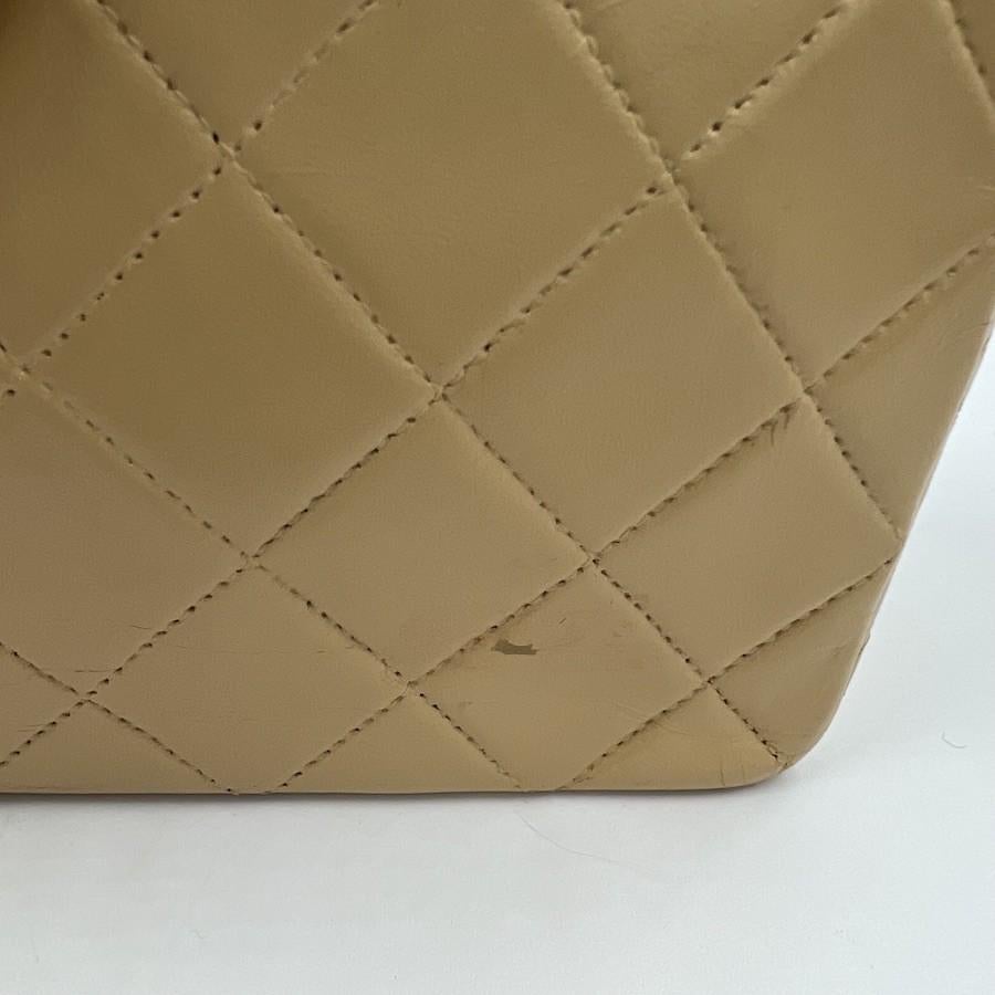 CHANEL Vintage Mini Timeless 20 cm in Beige Quilted Lamb Leather 1